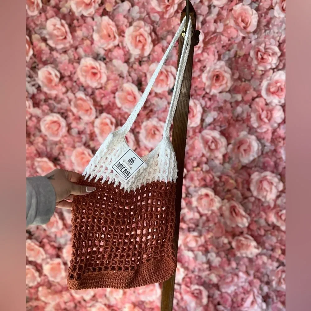 Handmade Crochet Farmers Market Tote Bag - Picture 2 of 2